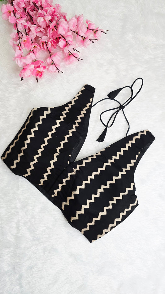 Ajrakh Black Zig-Zag