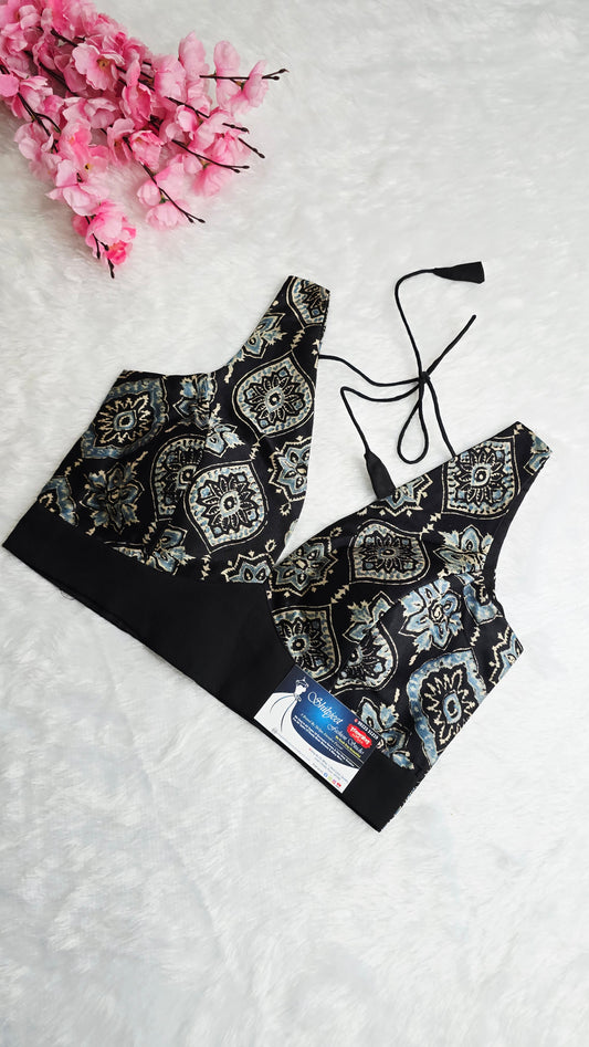 Ajrakh Blue Black Blouse