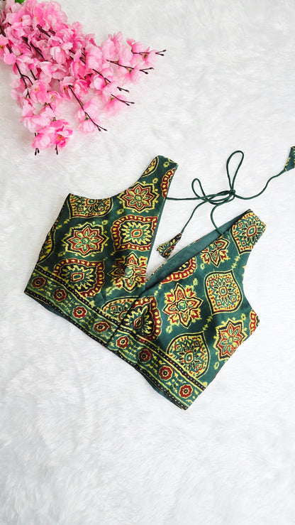 Ajrakh Green Blouse