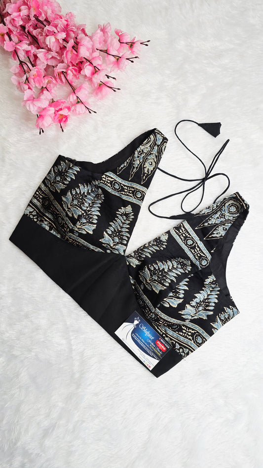 Ajrakh Blue Black Floral
