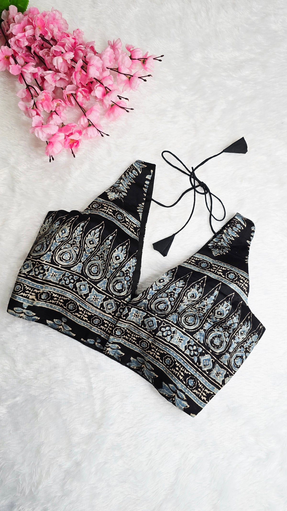 Ajrakh Blue Black Floral
