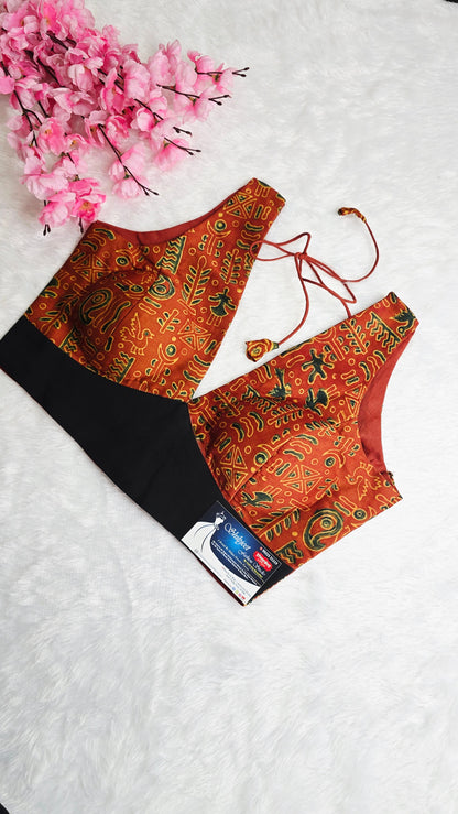 Ajrakh Rust Green Blouse