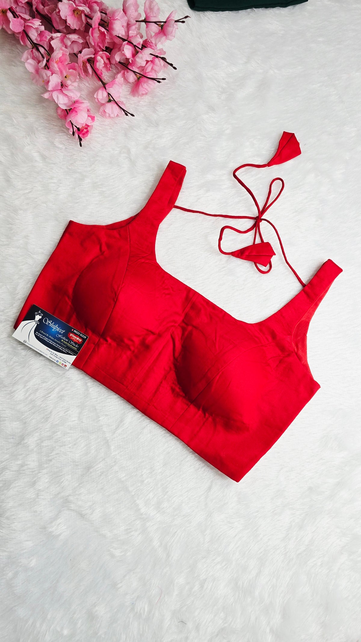 Red U Neck Blouse