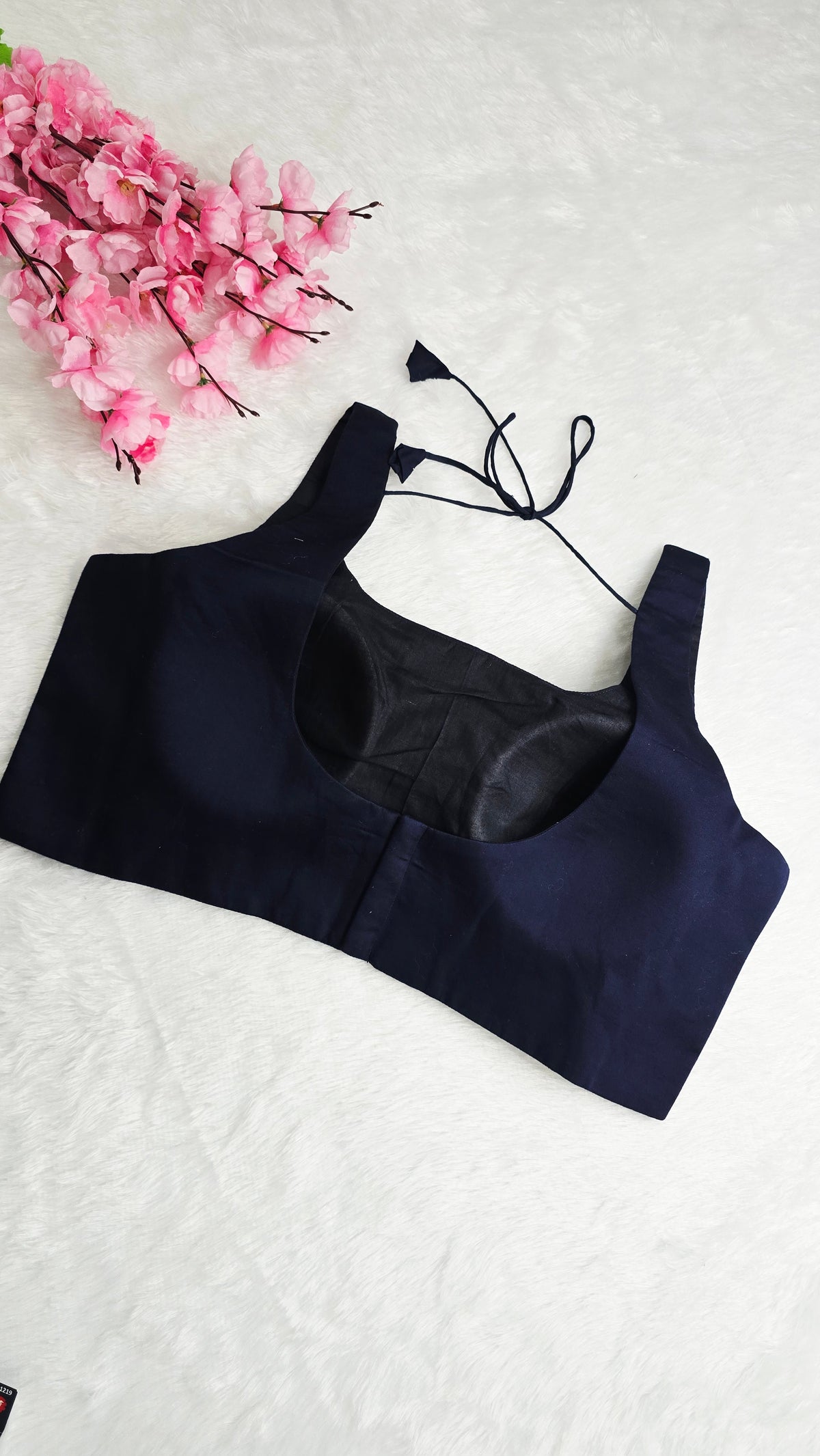 Navy Blue U Neck Blouse