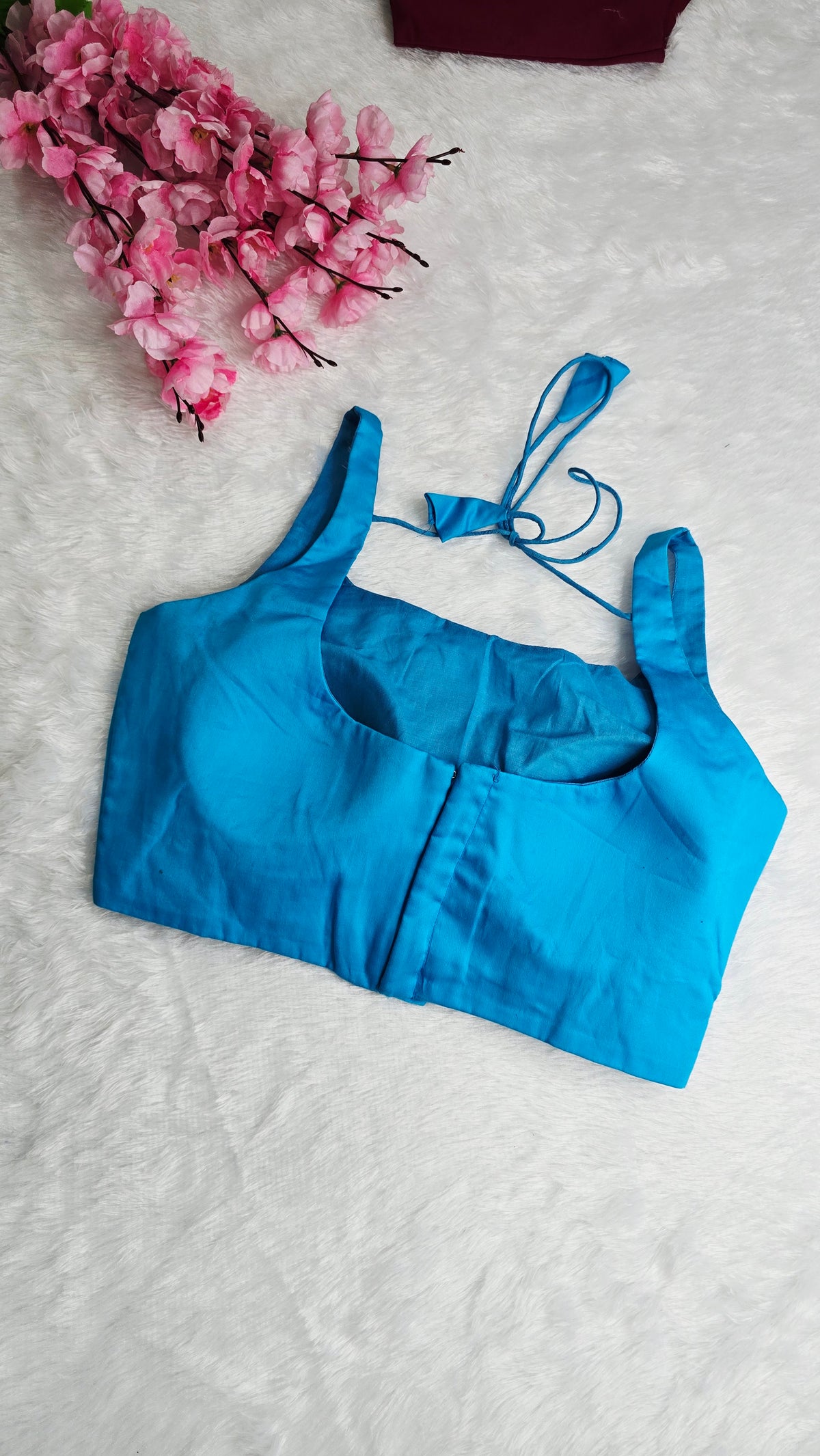 Sky Blue U Neck Blouse