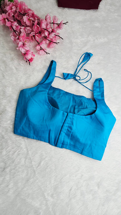 Sky Blue U Neck Blouse