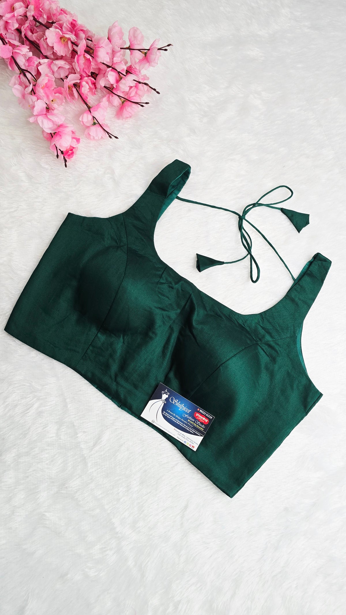 Bottle Green U Neck Blouse