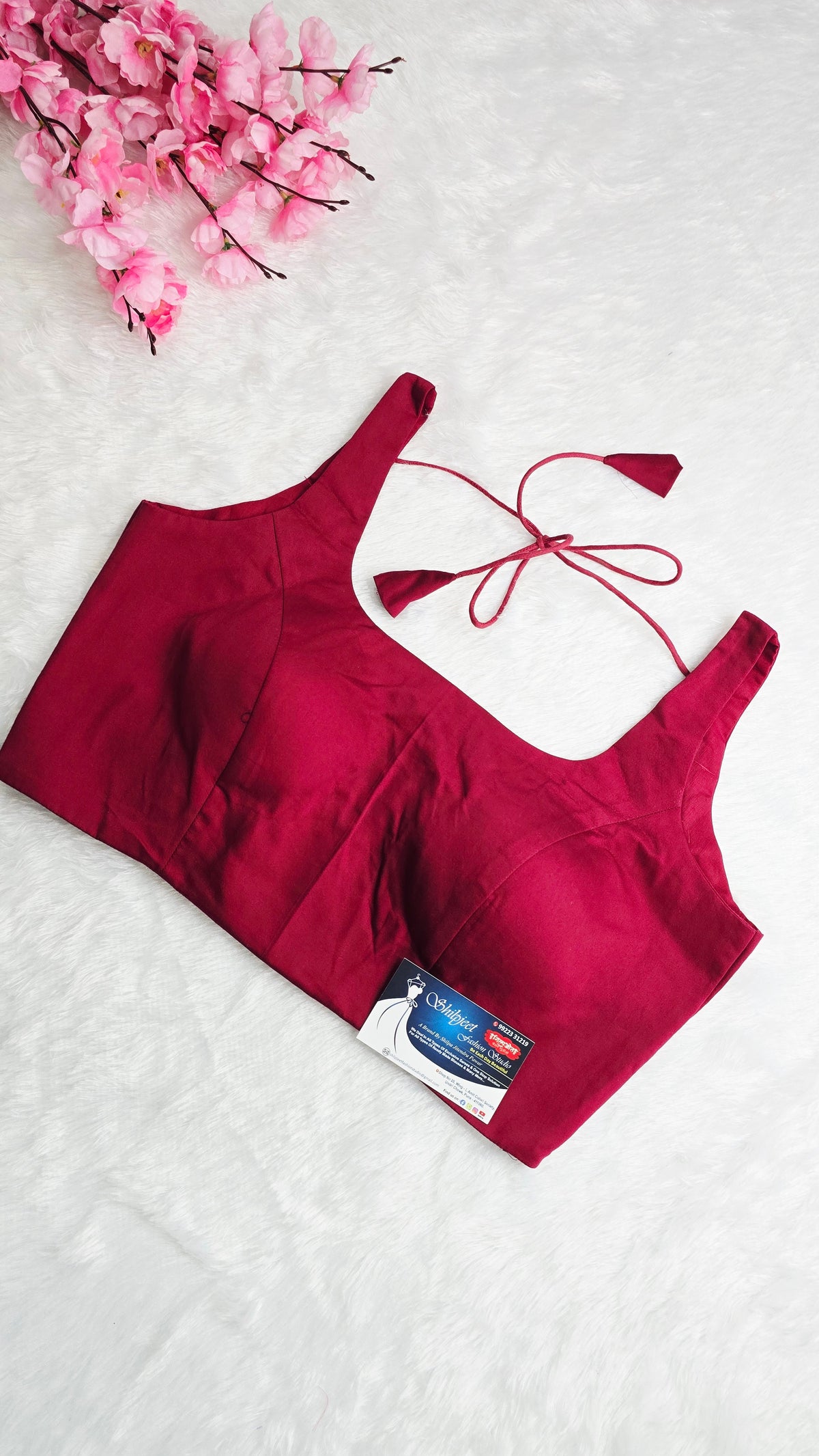 Maroon U Neck Blouse