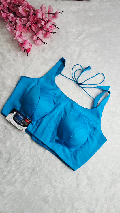 Sky Blue U Neck Blouse