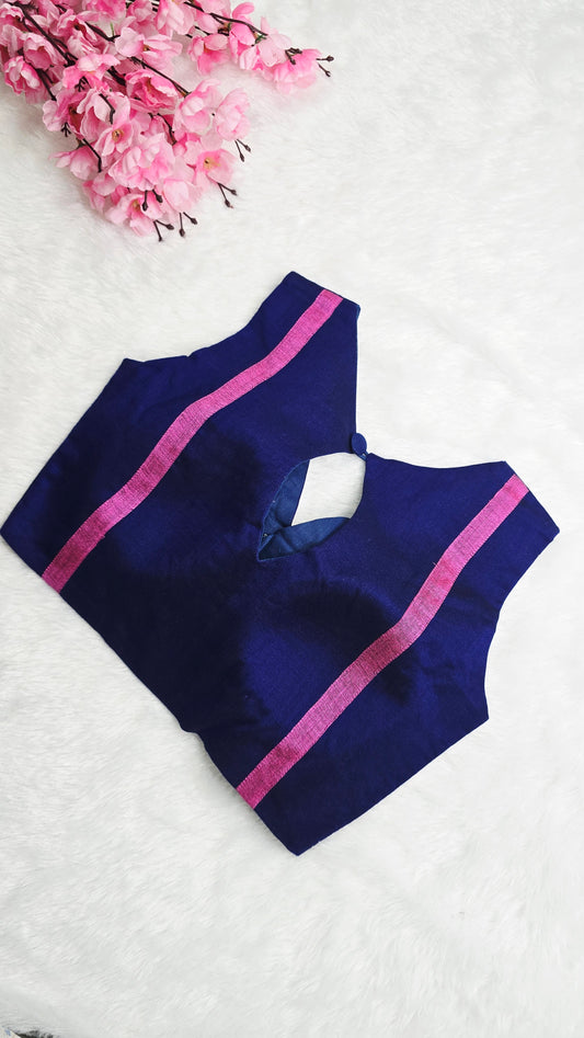 Acrylic Cotton Royal Blue Blouse