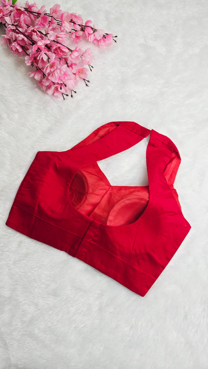 Red Halter Neck Blouse