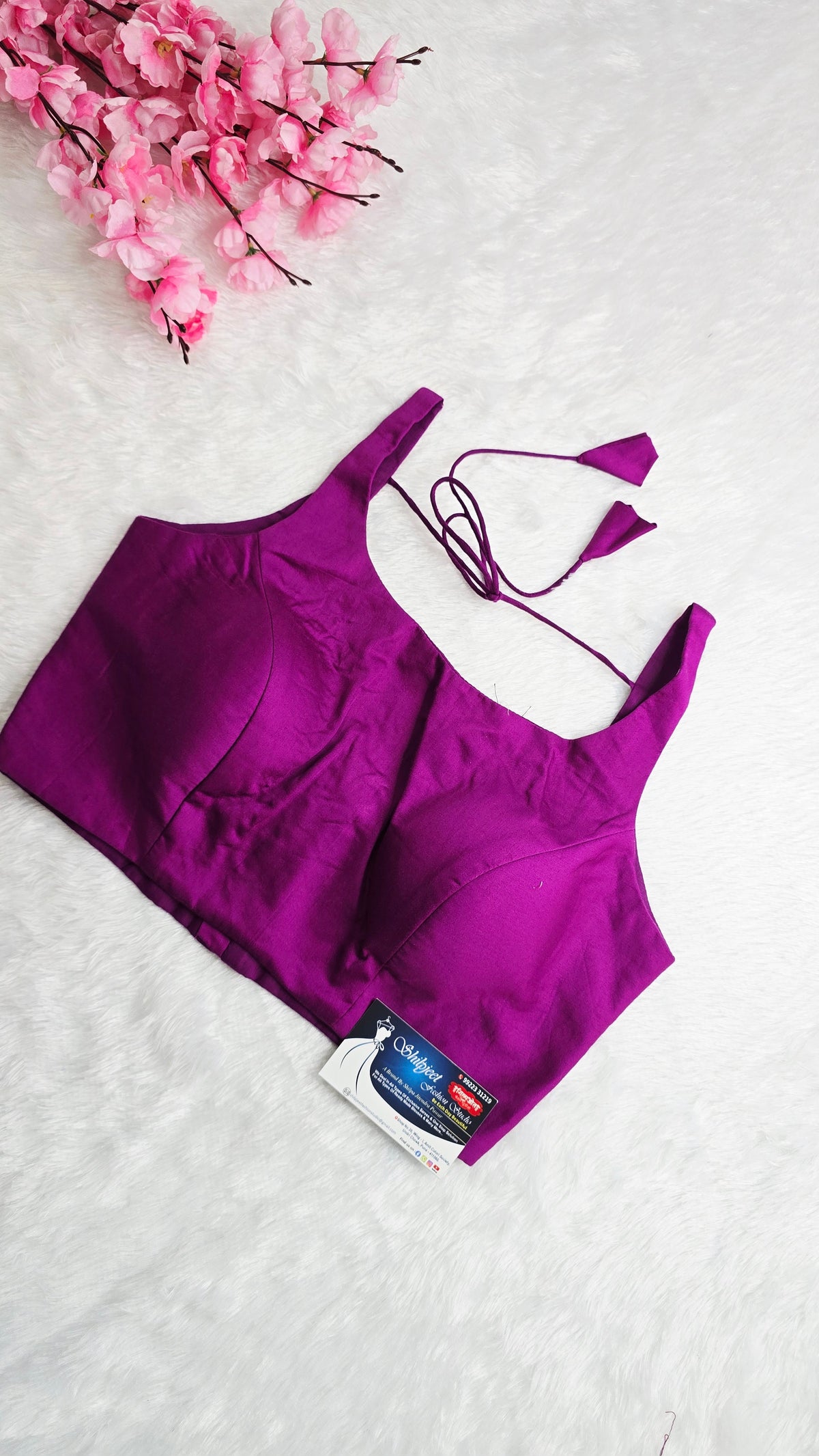 Purple U Neck Blouse
