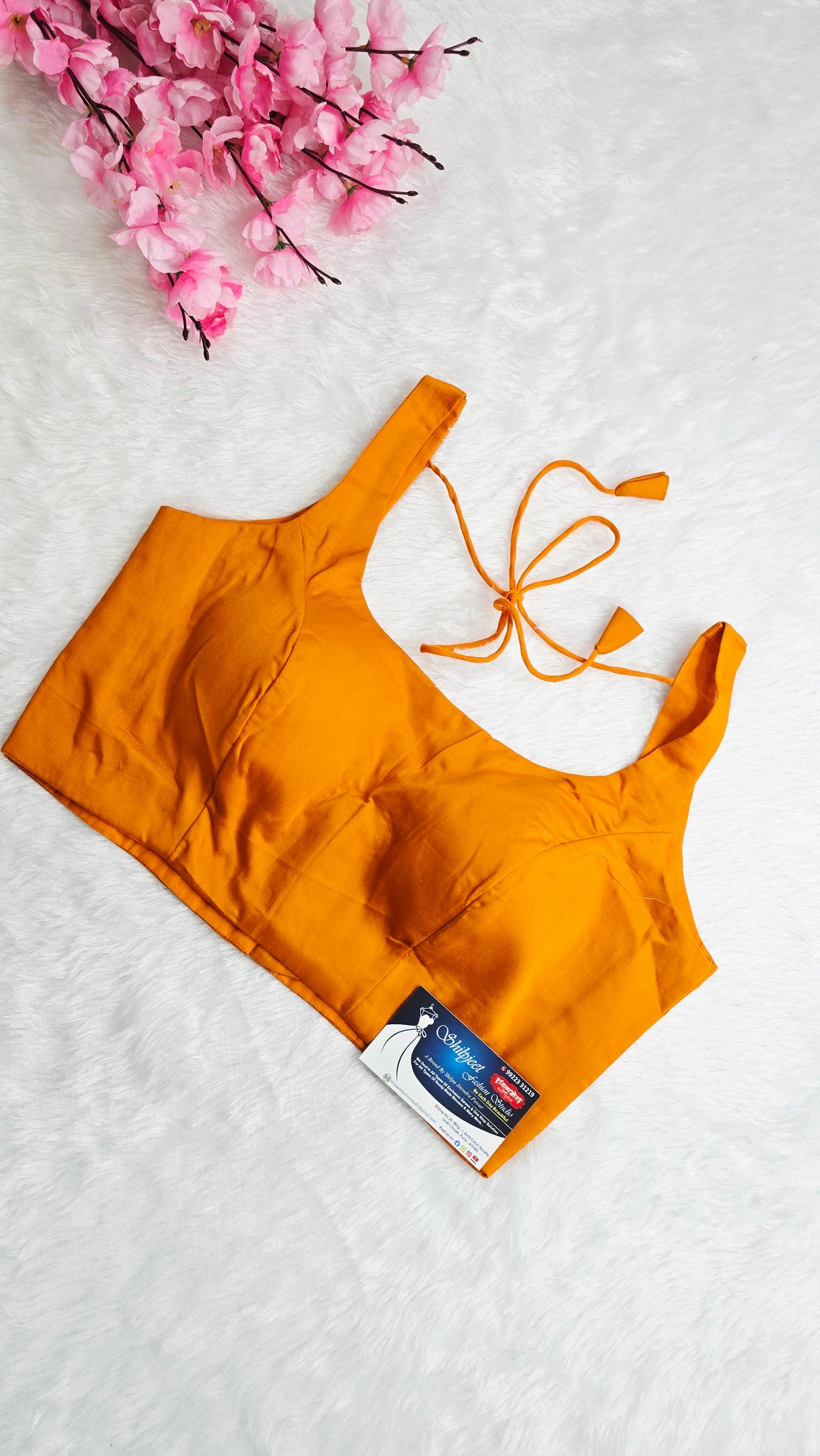 Light Orange U Neck Blouse