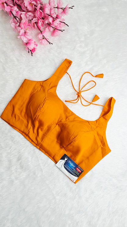 Light Orange U Neck Blouse