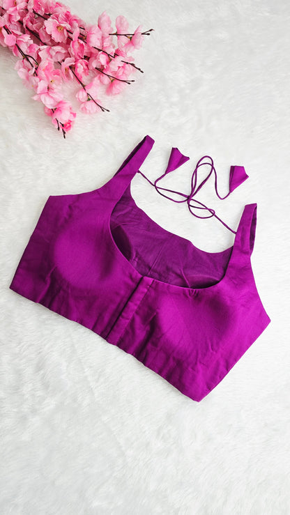 Purple U Neck Blouse