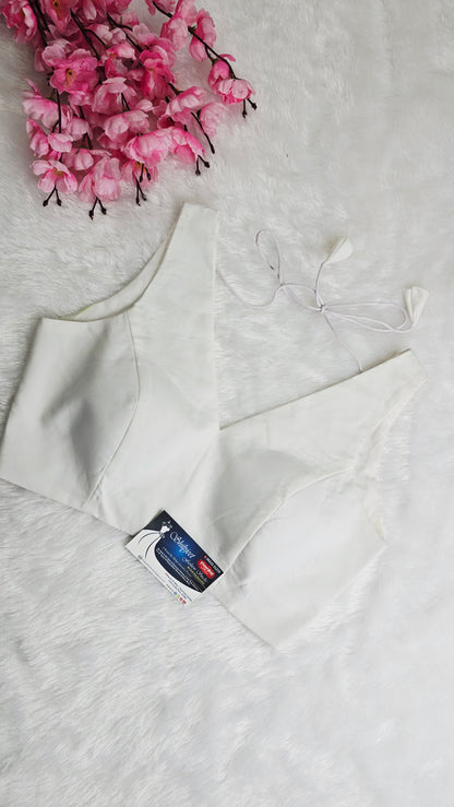 White V Neck Blouse