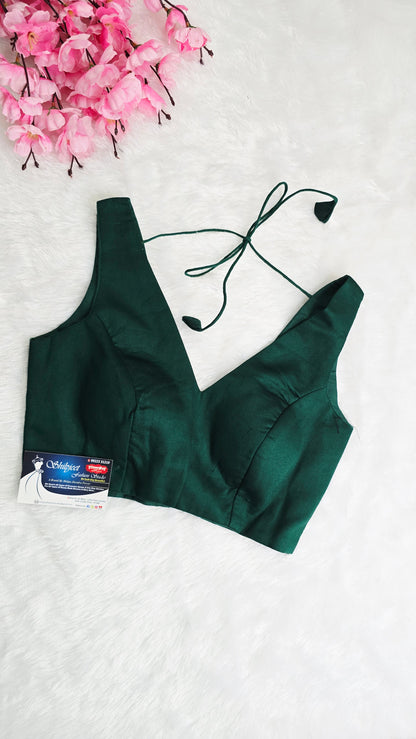 Bottle Green V Neck Blouse