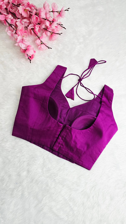 Purple Leaf Neck Blouse