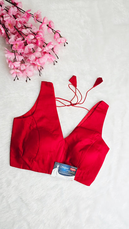 Red V Neck Blouse