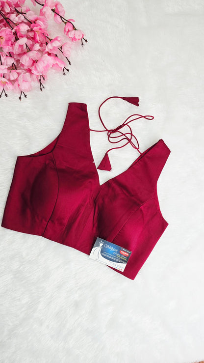 Maroon V Neck Blouse