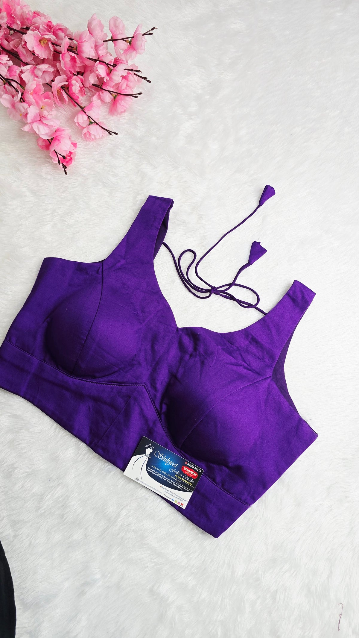 Violet Leaf Neck Blouse