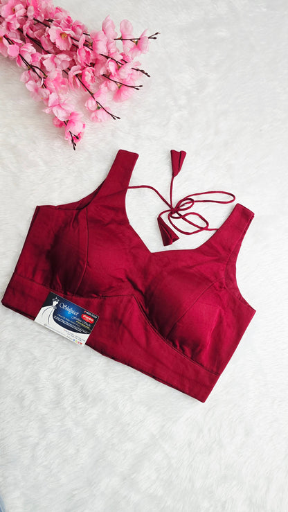 Maroon Leaf Neck Blouse
