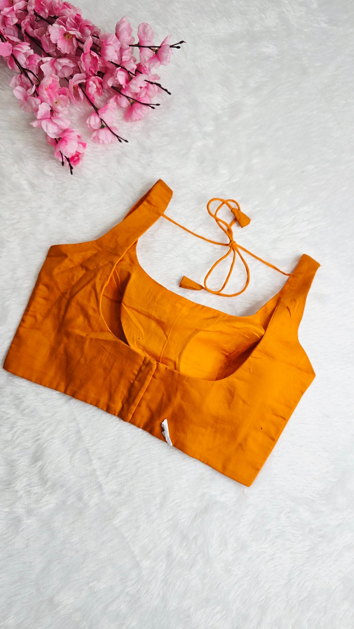 Light Orange U Neck Blouse